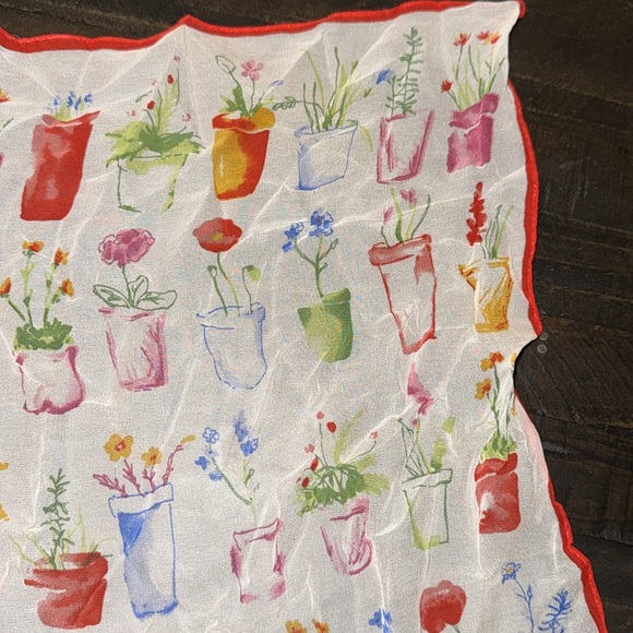 Vintage Silk Scarf Flowers in Flower Pots Gardening Theme by ECHO - Picture 4 of 12